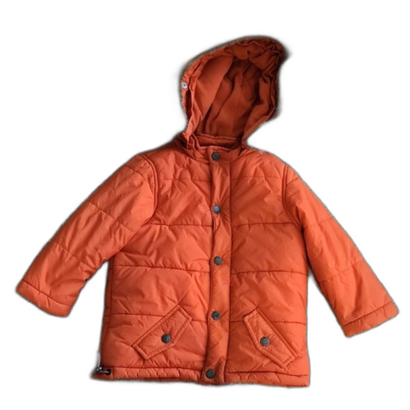 Janie and Jack Baby Boys' Fleece Lined Puffer Jacket Orange 18-24mo